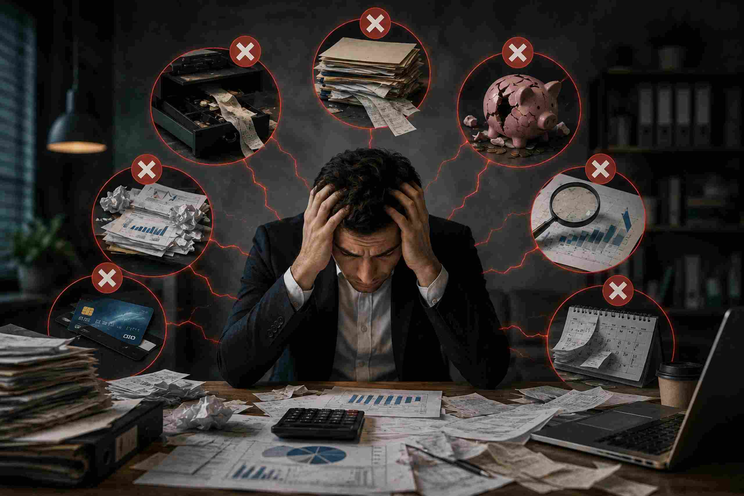 Descubra os erros de contabilidade mais comuns que pequenas empresas cometem e como evitá-los para proteger suas finanças.