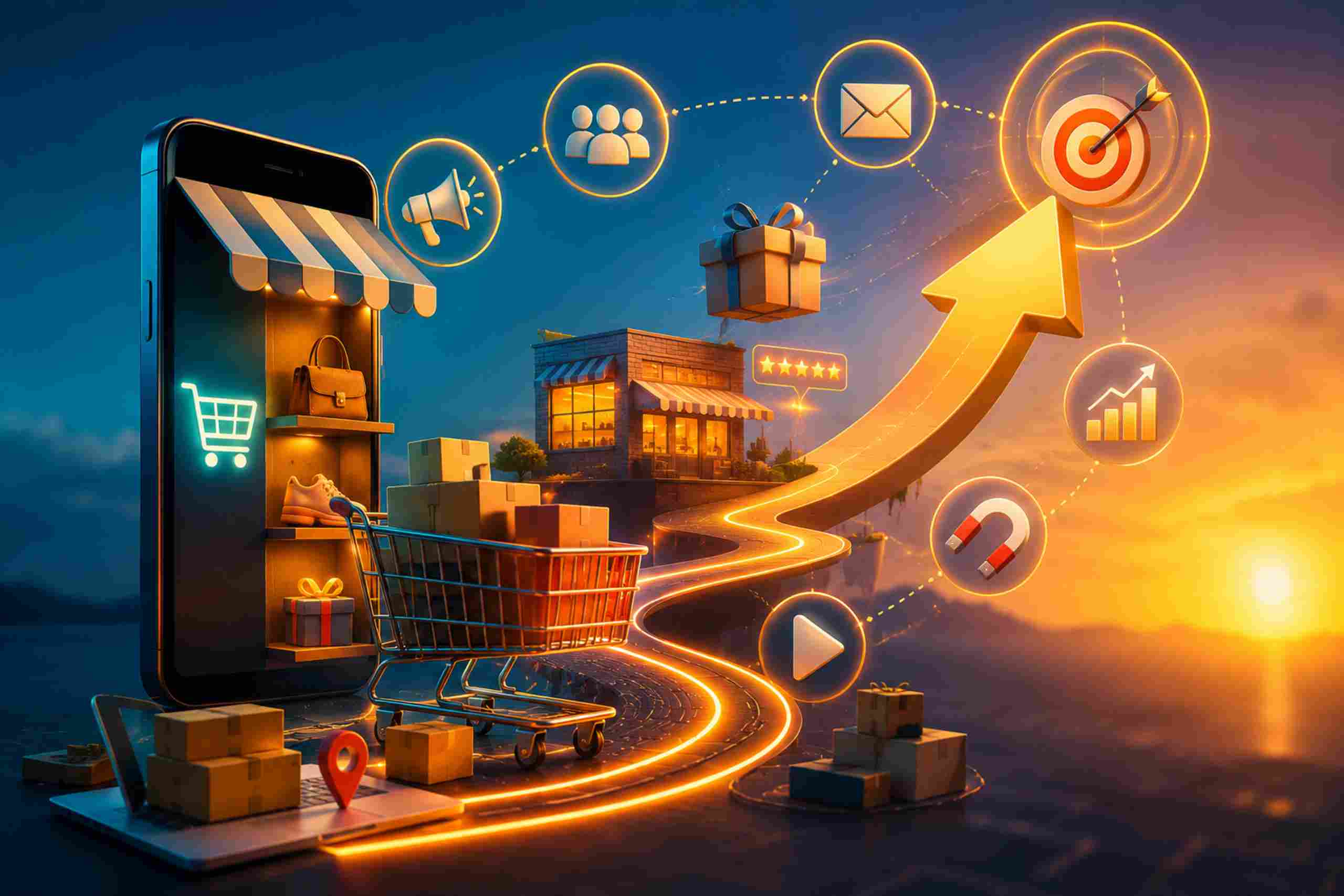 Descubra como aumentar suas vendas com o e-commerce através de sete estratégias eficazes de marketing digital.