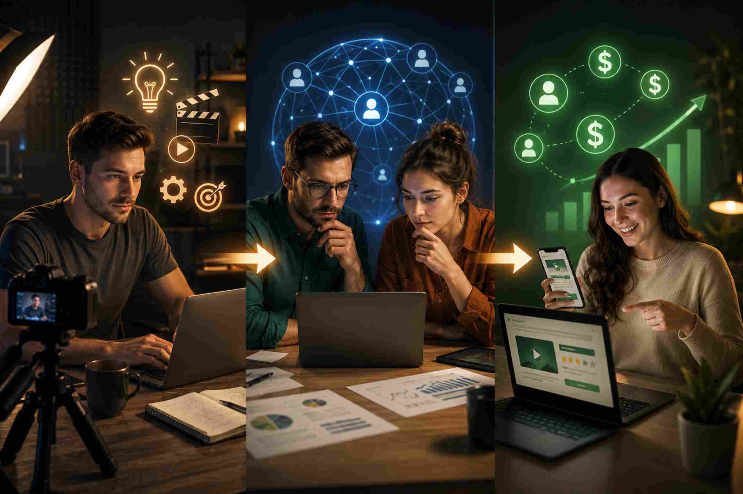 Entenda a diferença entre produtor, coprodutor e afiliado e como cada parte contribui para o sucesso de projetos digitais.