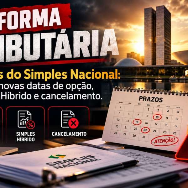 Calendário com datas marcadas sobre mesa de escritório, representando os novos prazos do Simples Nacional