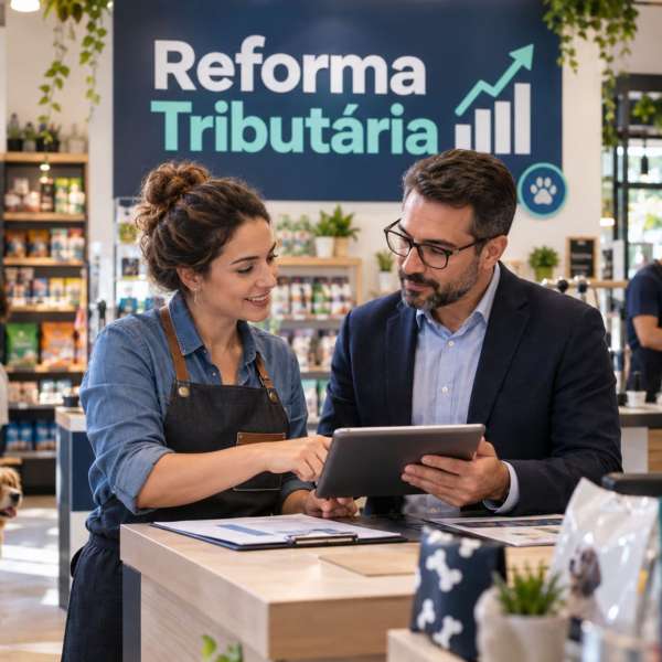 Reforma tributária para petshop: loja pet com ração e serviços de banho e tosa