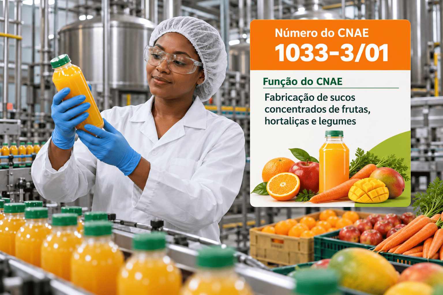 Tanques de aço inox de uma fábrica de suco concentrado de laranja, ilustrando o CNAE 1033-3/01