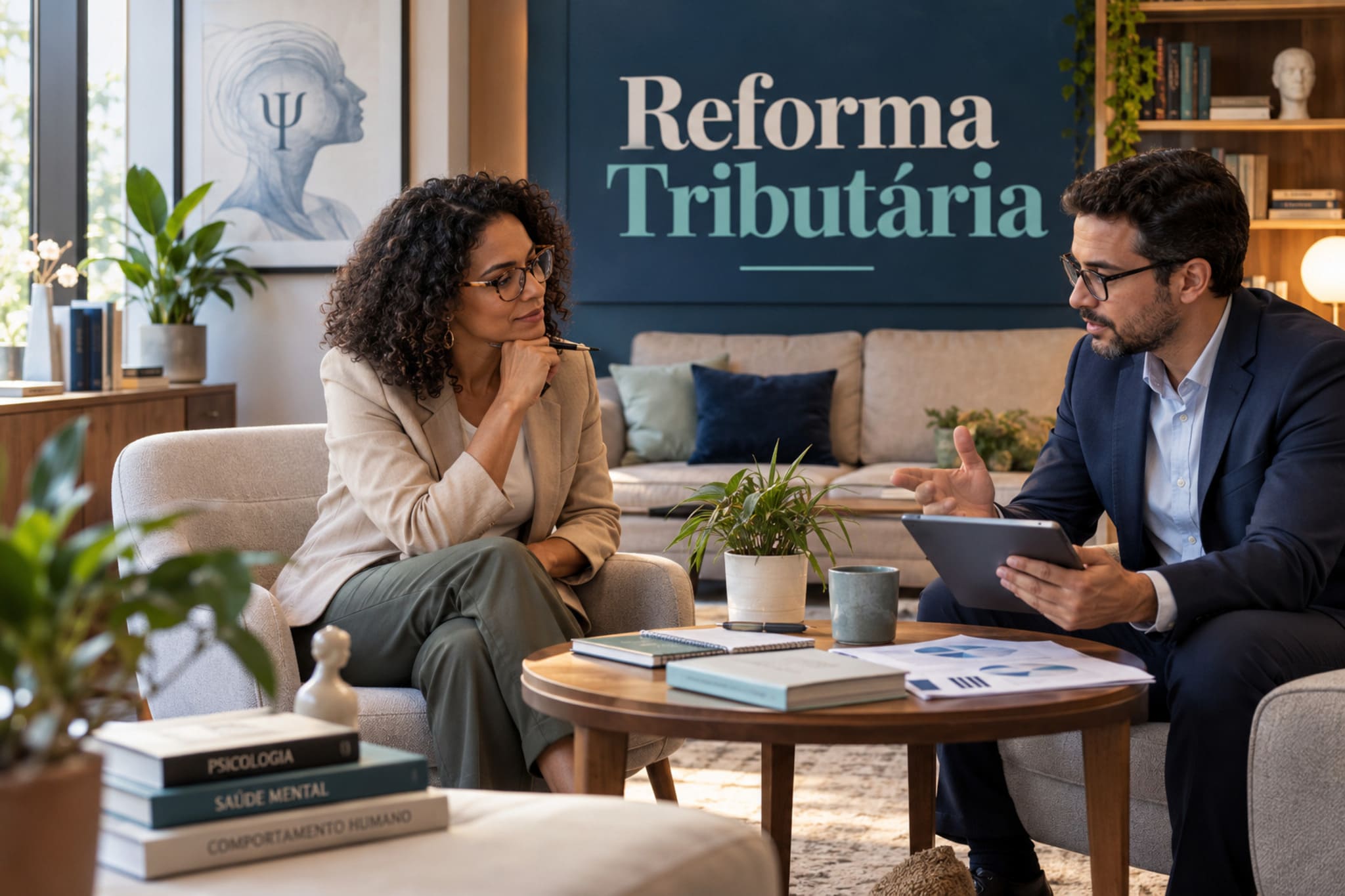 Reforma tributária para psicólogos: consultório de psicologia com nota fiscal