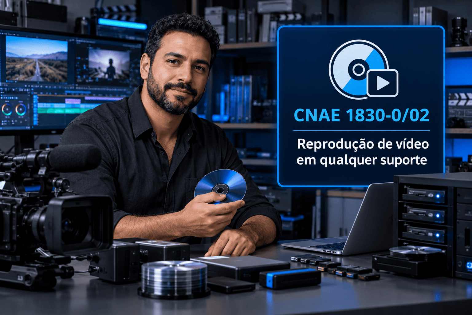 Discos de vinil sendo prensados numa fábrica, ilustrando o CNAE 1830-0/01
