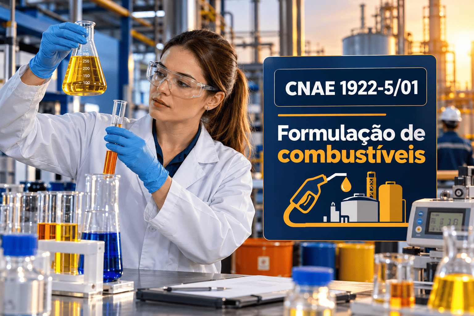 Tanques de armazenagem de combustíveis num formulador, ilustrando o CNAE 1922-5/01