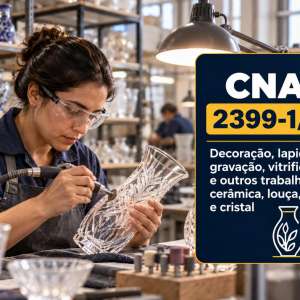CNAE 2399-1/01 Decoração e Lapidação de Vidro, Cristal e Cerâmica: Guia para Abrir e Tributar