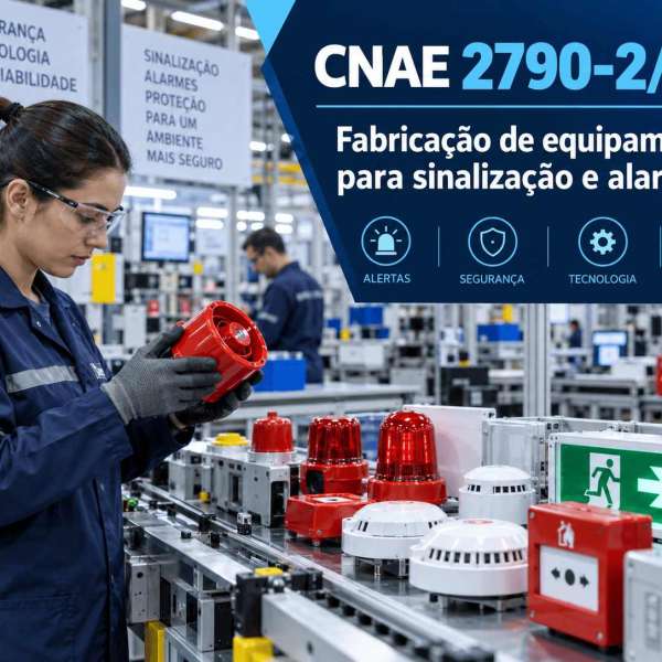 Semáforo de LED em montagem, ilustrando o CNAE 2790-2/02