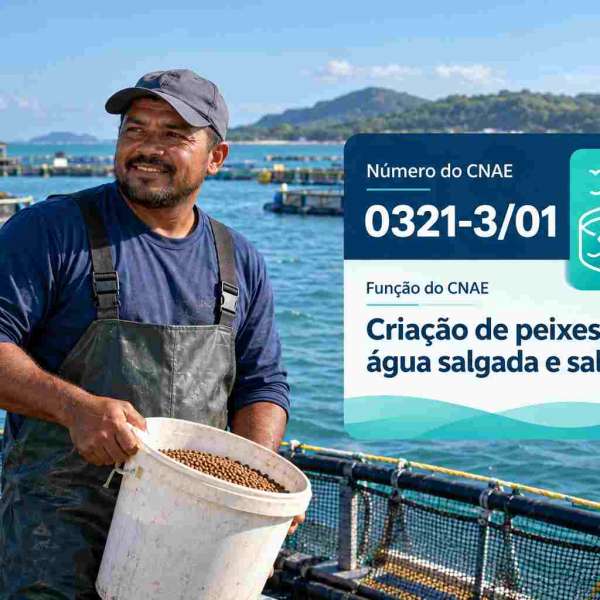 Tanques-rede de criação de peixes no mar, ilustrando o CNAE 0321-3/01
