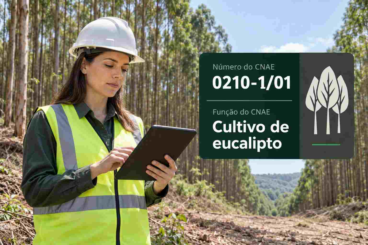 Floresta plantada de eucalipto, ilustrando o CNAE 0210-1/01