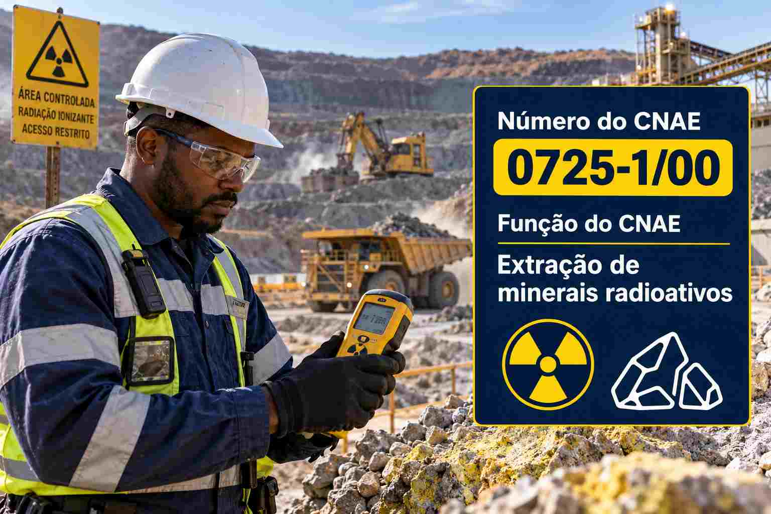 Instalação de mineração de urânio, ilustrando o CNAE 0725-1/00