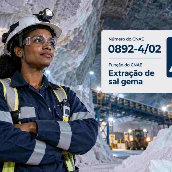 Instalação de extração de sal-gema por poços, ilustrando o CNAE 0892-4/02