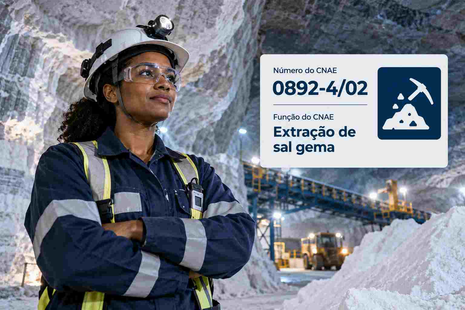 Instalação de extração de sal-gema por poços, ilustrando o CNAE 0892-4/02