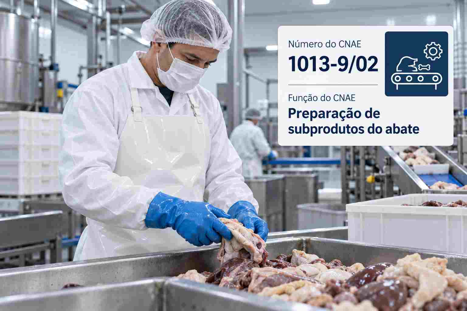 Silos e digestores de uma graxaria que processa resíduos de frigoríficos, ilustrando o CNAE 1013-9/02