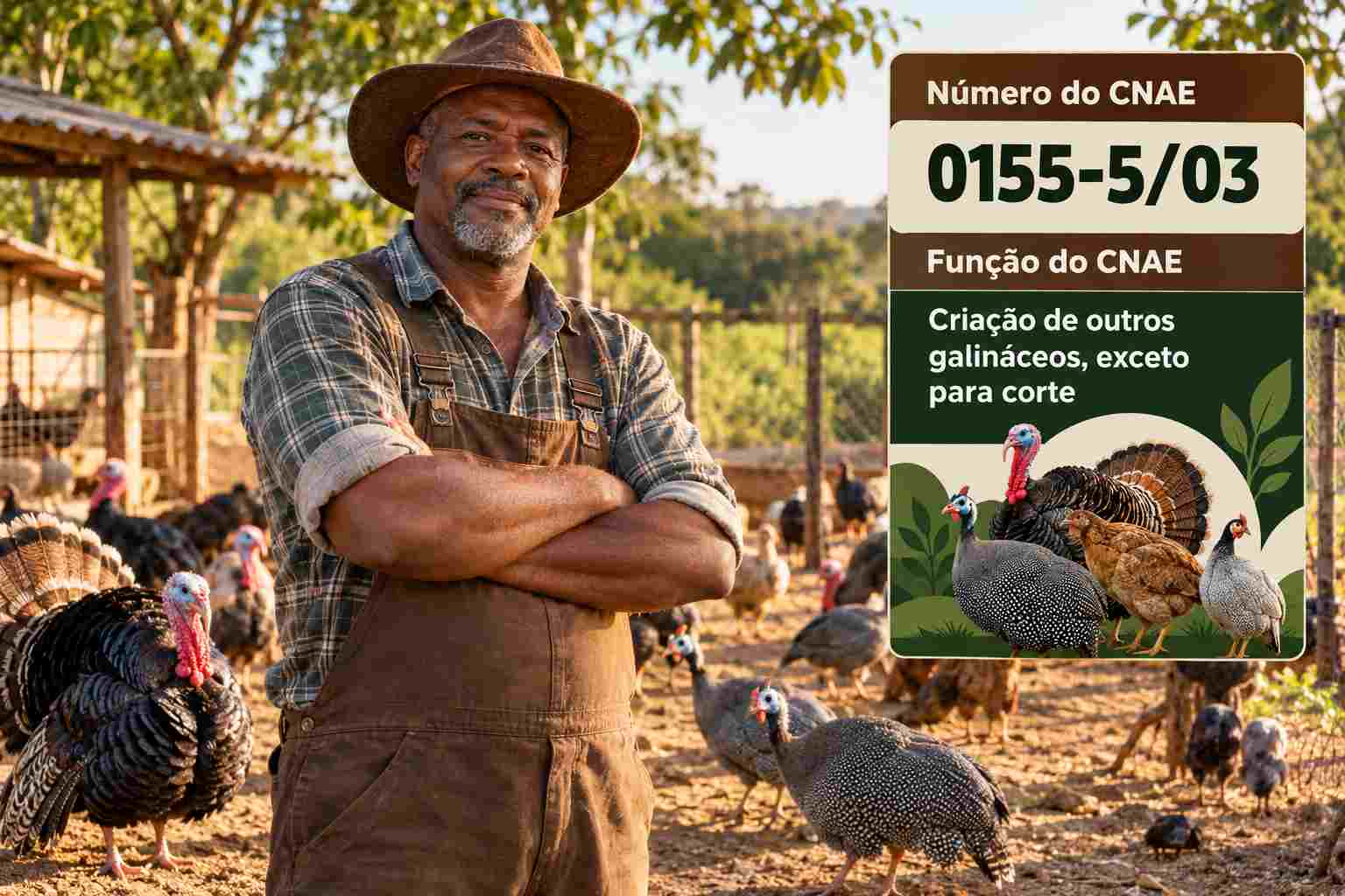 Frangas em recria dentro de galpão, ilustrando o CNAE 0155-5/03