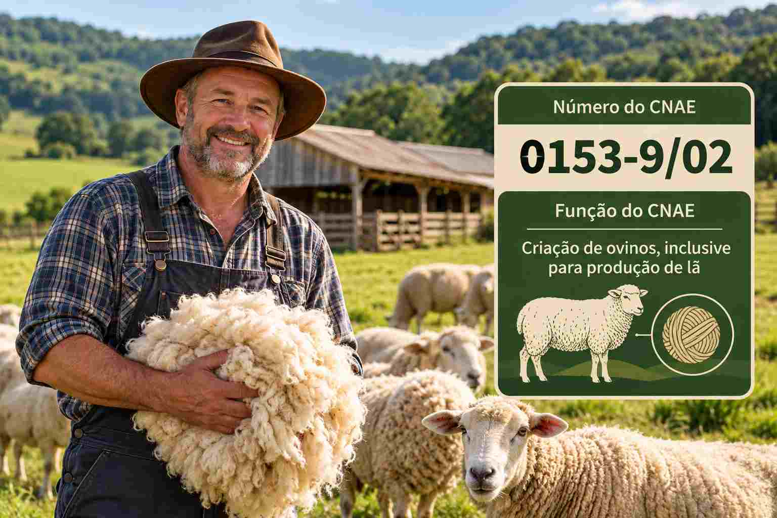 Rebanho de ovelhas no campo, ilustrando o CNAE 0153-9/02
