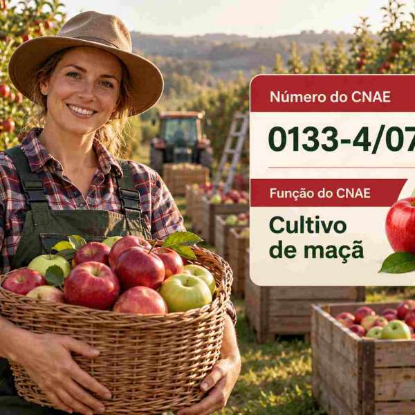 Maçãs vermelhas no pé em pomar do Sul, ilustrando o CNAE 0133-4/07