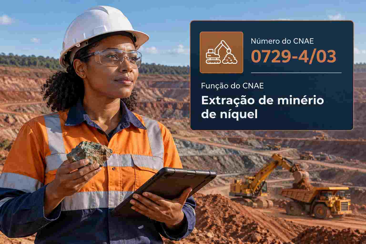 Mina de níquel a céu aberto em Goiás, ilustrando o CNAE 0729-4/03