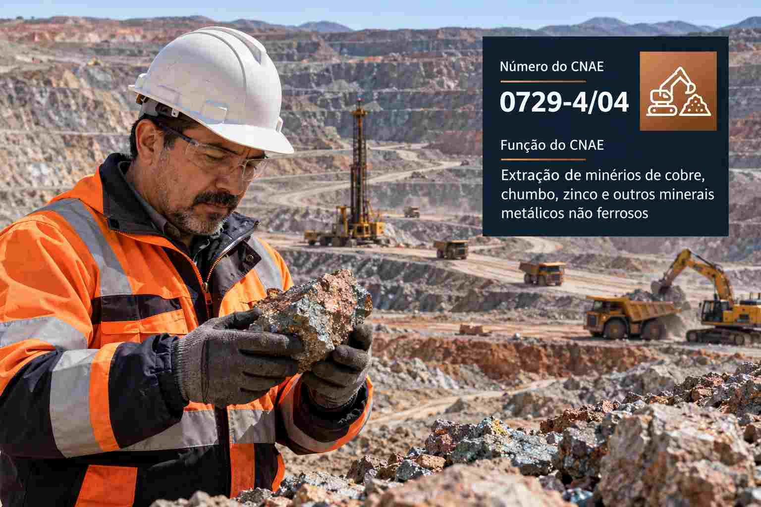 Mina de cobre a céu aberto em Carajás, ilustrando o CNAE 0729-4/04
